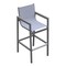 Armen Living Marina Outdoor Patio Barstool in Gray Powder Coated Finish with Gray Sling Textilene LCMABAGR - alternate 1